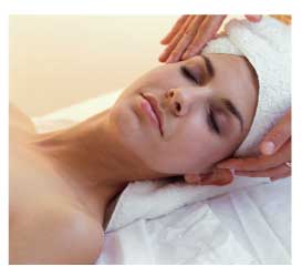 woman receiving a facial or craniosacral massage